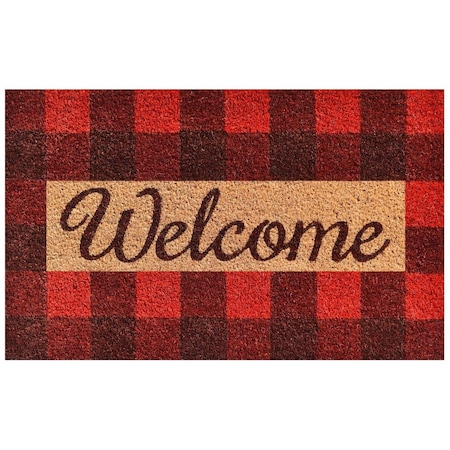 Configuracion 24 x 36 in. Pretty in Plaid Rectangular Doormat Red & Natural CO3367102